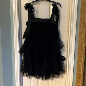 NWT Tulle black tie strap dress